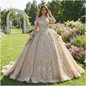 Vestido de Quinceañera Jxs15 Brillante, Vestido de Gala con Apliques de Encaje, Corsé Mexicano, Vestido de 16 Años con Lentejuelas, Vestido de 15 Años Jancember - Product Image 1