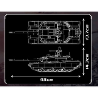 Liangjun mainan Puzzle seri militer, cetakan King 20036 1192 buah abrams-x tangki bangunan blok hadiah ulang tahun