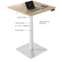 Table de travail moderne modulaire en acier inoxydable, à moteur unique, 3 niveaux, ergonomique, réglable en hauteur électriquement