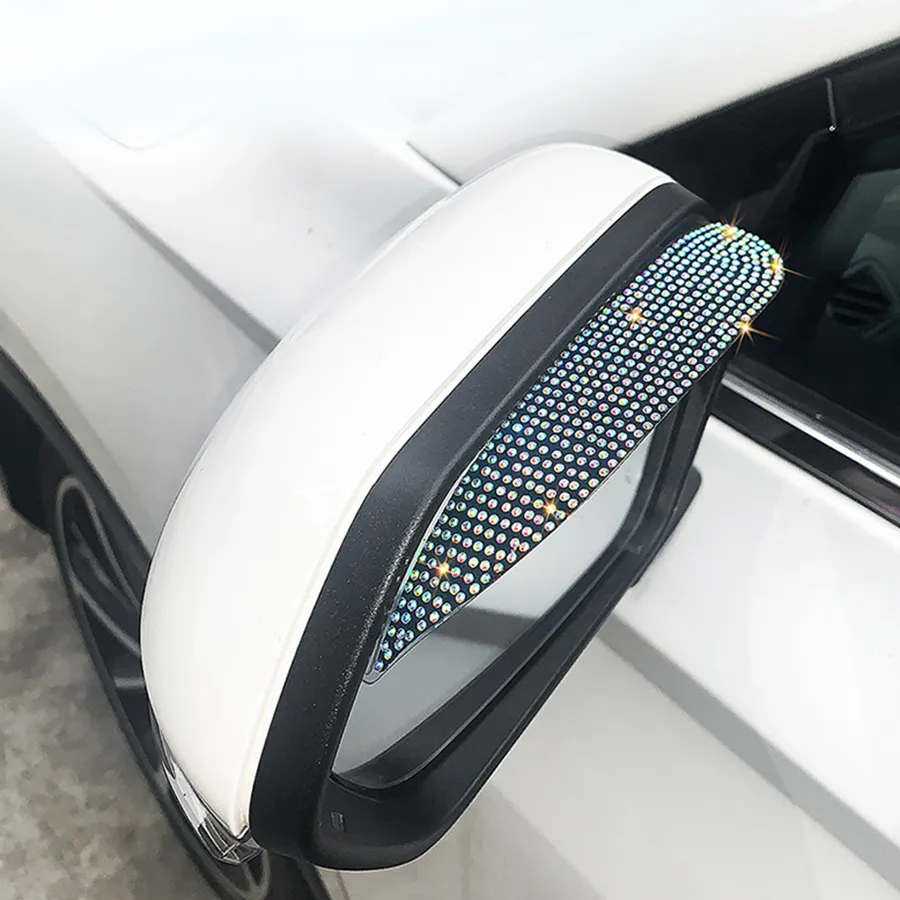 Facile da usare moda pratica Bling Blinge 18*4.5CM PVC strass Auto specchietto laterale per Auto visiera per sopracciglia parapioggia