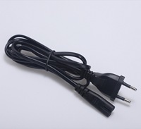 1,5 m negro europeo AC tipo F enchufe ángulo recto Cee7/7 a C7 Iec cable de alimentación para proyector de computadora