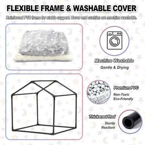 <span class=keywords><strong>Extra</strong></span> grote kattenbedden voor binnen, opvouwbaar, pluizig kattenbed, luxe kattenhol, dierenhuisje - Product Image 2