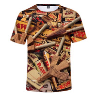 T-shirt décontracté streetwear pour homme, grande taille, en coton et polyester, imprimé par sublimation 3D personnalisé, motif Cookie Backwoods RAW, faible MOQ