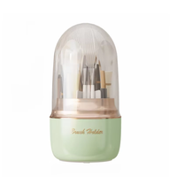 Organisateur de maquillage rotatif en plastique, support de pinceaux, anti-poussière, étui de rangement pour rouge à lèvres et fards à paupières