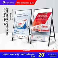 Support d'affichage publicitaire lumineux pliable vertical pour marché nocturne, panneau de menu sur pied
