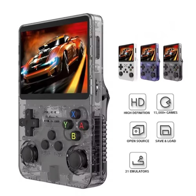 R36s Console Classics 3.5" Screen Pocket-sized Handheld Game Console 64GB Storage 14000 Games RK3326 CPU Linux OS-Retro Gaming