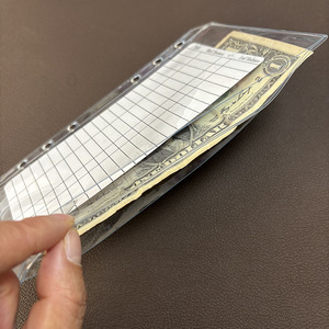 Новинка, оптовая продажа, прочный толстый мягкий многоразовый ПВХ-Папка с 6 отверстиями, прозрачный чехол с двойным карманом для наличных денег - Product Image 4