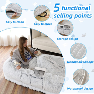 Groothandel 65/75 Inches Groot Hondenbed Orthopedisch Schuim Menselijke Hondenbed