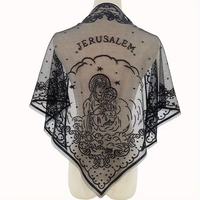 Voile de mariée transfrontalier brodé motif Vierge Marie catholique, accessoires de bandeau pour église et mariage