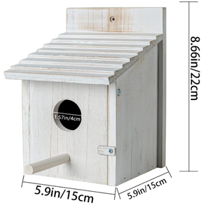 Petite cage à oiseaux suspendue en bois, adaptée aux <span class=keywords><strong>moineaux</strong></span>, aux pinsons et aux cardinaux, design détachable, nid pour animaux <span class=keywords><strong>de</strong></span> compagnie, utilisation en extérieur - Product Image 5