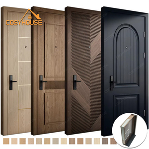 Portes intérieures modernes en bois massif pour les maisons, les chambres, les appartements et les hôtels avec cadre Portes de chambres en bois de Chine prêtes à l'emploi - Product Image 1