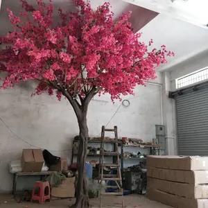 Arbre Sakura rose artificiel de 3M, fausse fleur de cerisier rouge réaliste pour centres de table de mariage