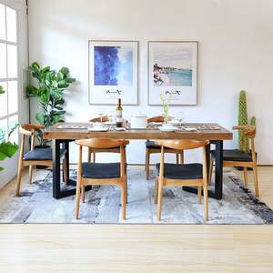 <span class=keywords><strong>Tavolo</strong></span> da Pranzo di Lusso King Size Rettangolare in Legno con Set da <span class=keywords><strong>6</strong></span> <span class=keywords><strong>Posti</strong></span> e 8 Sedie per Ristorante, <span class=keywords><strong>Tavolo</strong></span> da Pranzo di Lusso in Legno con Sedia - Product Image 2