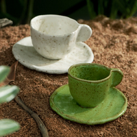 Hochwertige 220/100ML Nordische Einzigartige Unregelmäßige Form Reaktive Weiße Kleine Espresso Keramik Tee Kaffeetasse und Untertasse