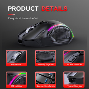 Souris de jeu sans fil W605 à trois modes, macro programmable, pleine vitesse, 12 touches, 24000 DPI, programmable - Product Image 5