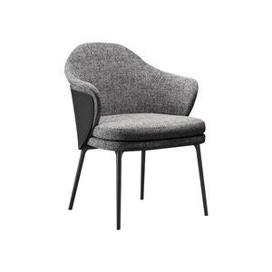 Silla de Comedor Moderna de Estilo Italiano de Lujo Ligero con Tapicería de Tela, Reposabrazos y Patas de Acero al Carbono para Uso en el Hogar y Restaurantes - <span class=keywords><strong>Angie</strong></span> - Product Image 4