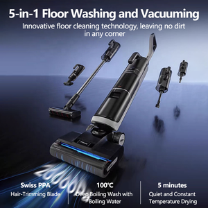 <span class=keywords><strong>Dreame</strong></span> H14 Double <span class=keywords><strong>laveur</strong></span> de sol 180 ° Couché à plat 5-en-1 Multi-usage Lavage à l'eau chaude Aspiration Vadrouille Balayage Humide Sec Aspirateur - Product Image 2