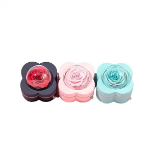 Creative Valentine's Day Clover Rose Eternal Flower Fashion Jewelry Packaging Jewelry Gift Box