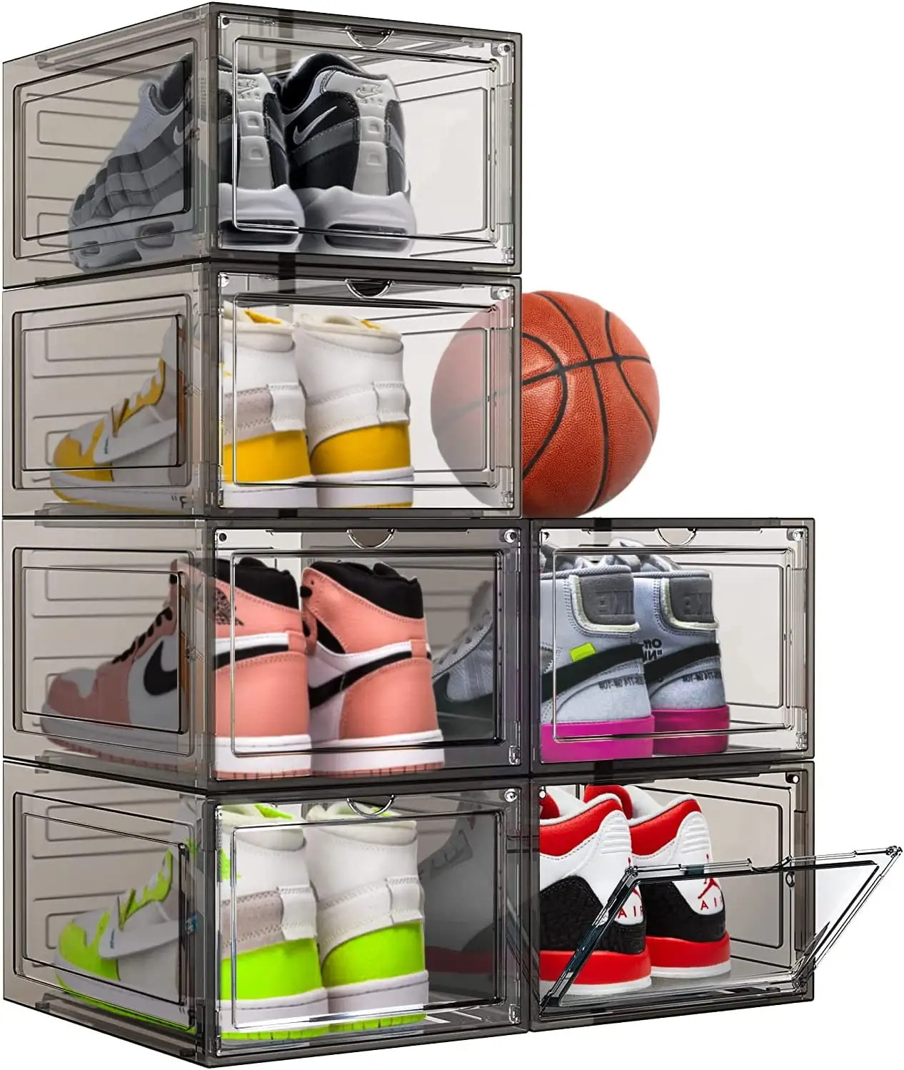 drop front open shoe box man box shoes plastic home storage container cajas de plastico zapatos transparente clear shoe boxes