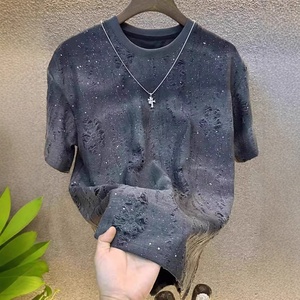 Nouveau T-<span class=keywords><strong>shirt</strong></span> d'été Gypsophile à manches courtes pour <span class=keywords><strong>homme</strong></span> – T-<span class=keywords><strong>shirt</strong></span> décontracté <span class=keywords><strong>slim</strong></span> <span class=keywords><strong>fit</strong></span> style américain - Product Image 3