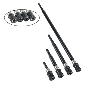 4Pc Hex Shank Extension Rod 1/4 In 60mm 100mm 150mm 300mm Quick <b>Change</b> Metric Carbon Steel Black Oxide Finish - Product Image 2