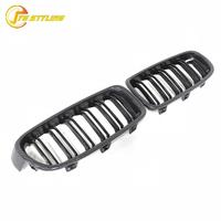 Rejilla Delantera de Doble Listón de Fibra de Carbono Real Tipo Reemplazo para BMW Serie 3 F30 Sedán 2014-2017 Rejilla de Ventilación Frontal