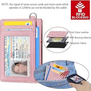 Boshiho Custom Card Holder Slim <b>Wallet</b> Minimalist <b>Wallets</b> <b>RFID</b> Blocking Front Pocket Leather Credit Card Holder for Men & Women - Product Image 4