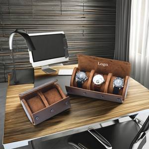 Custom Logo Factory Manufacturer's Retro <b>Watch</b> Roll Crazy Horse Leather Travel <b>Watch</b> for Couples Made High Leather - Product Image 1