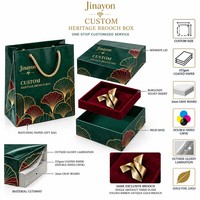 Boîte à broches HERITAGE personnalisée de petite taille avec logo et ensemble de sacs cadeaux assortis
