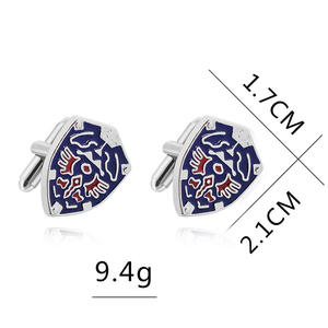 高品質ゼルダの伝説クリエイティブシールド幾何学模様トレンディファッションファインカフスメンズシャツフランス高級アクセサリー - Product Image 6