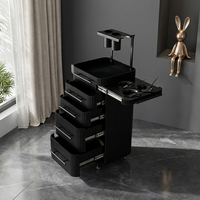 Chariot de Salon Pliable à 4 Roues en Acier Inoxydable de Luxe, Meuble de Rangement Multifonctionnel au Design Minimaliste Moderne pour Salons