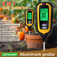 Vente chaude 6-en-1 détecteur de sol numérique testeur d'humidité du sol compteur fertilité PH outil de test de sol pour jardin Agriculture plante