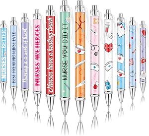 Stylos d'infirmière personnalisé motif drôle mignon papeterie personnalisée <span class=keywords><strong>stylo</strong></span> à bille en plastique enfichable tige vide transparente - Product Image 2