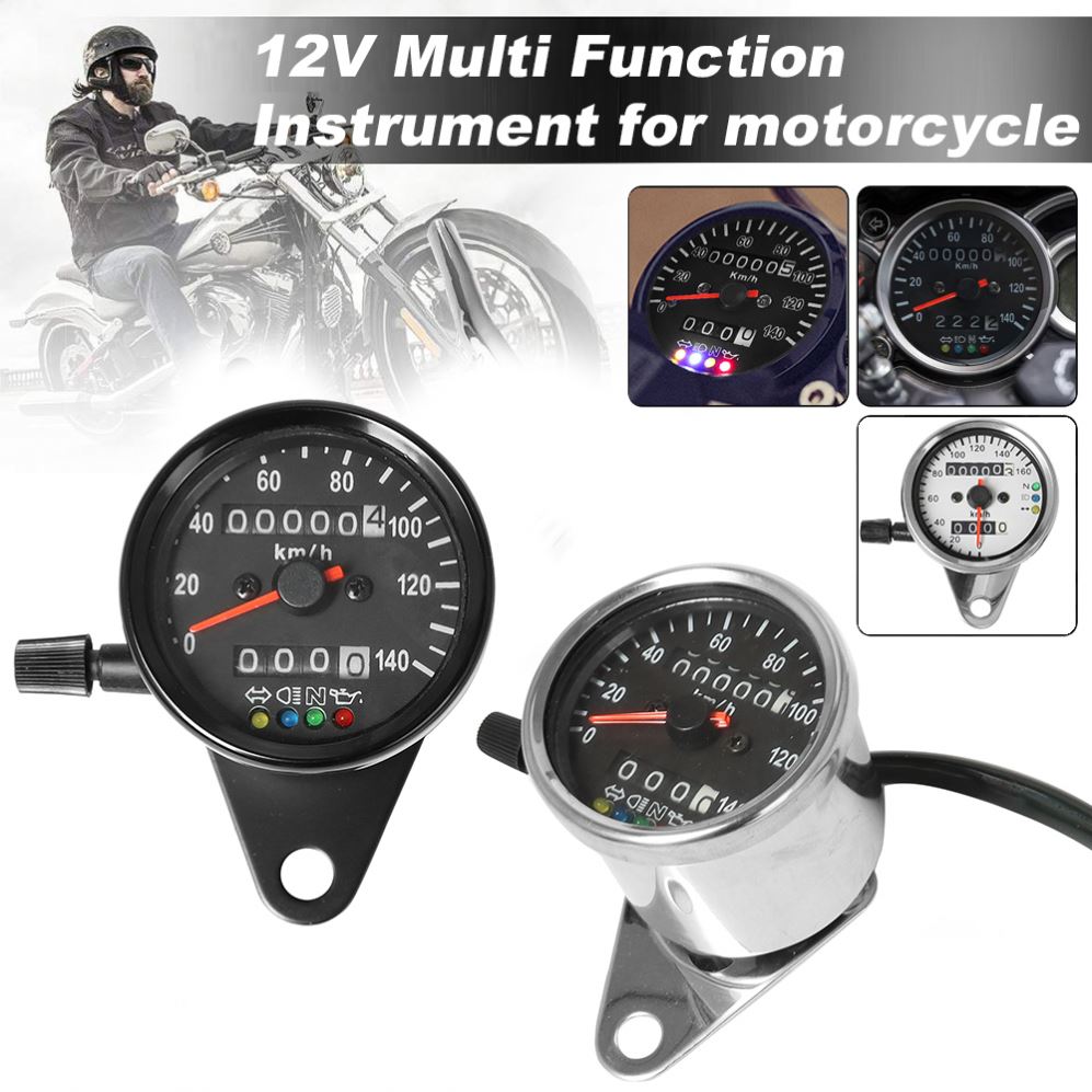 Contachilometri, Contachilometri Moto 1pc Contachilometri Moto Universale Tachimetro Indicatore Segnale Doppio Display Digitale KM H (Nero