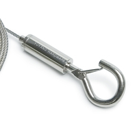 Pince de câble métallique suspendue réglable avec mousqueton pour kit de suspension de câble en acier de 1.5mm