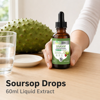 Gouttes multivitaminées végétaliennes sans gluten au corossol 60ml pour l'immunité, les muscles et les os, avec compte-gouttes de précision, OEM ODM, marque privée, en vrac