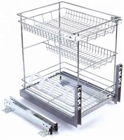 Étagère à épices coulissante double couche moderne TKK en acier inoxydable pour rangement de cuisine, organisateur de condiments pour tiroir de placard
