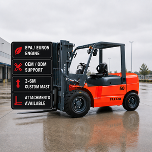 Chariot élévateur à fourche certifié EPA Chine, 4 tonnes, 5 roues, avec moteur japonais et déplacement latéral, 5 FD50 TLERA 5 Di - Product Image 1