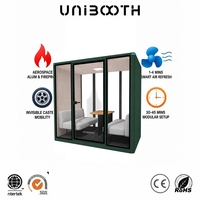 Cabines insonorisées multifonctionnelles durables UNIBOOTH, design moderne, espace de travail mobile, appartement, salle à manger, supermarché, centre commercial