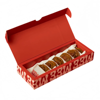 Boîte d'emballage personnalisée en carton rose pour biscuits avec compartiments et séparateurs