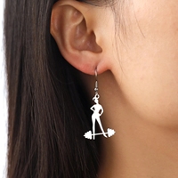 Pendientes de Acero Inoxidable Color Dorado para Mujer, Regalo de Cumpleaños 2023, Pendientes Colgantes para Gimnasio, Ejercicio y Levantamiento de Pesas