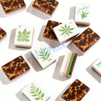 Jeu de tuiles de Mahjong américain personnalisable en écaille de tortue, tuiles de Mahjong de Malaisie, jeu de tuiles de Mahjong