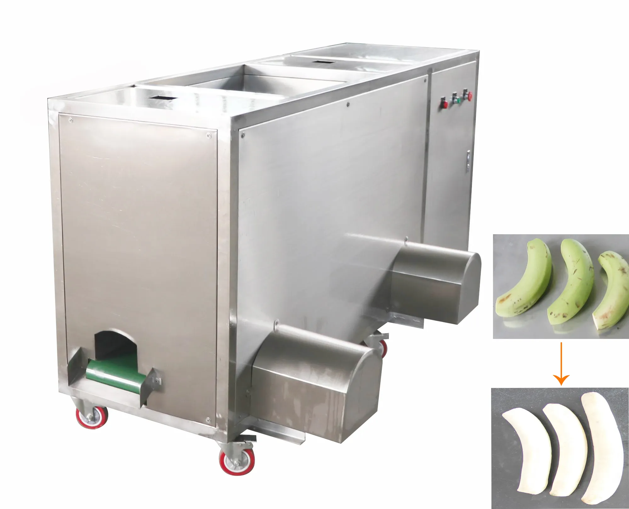 Green banana processing line banana peeling machine banana cutting machine