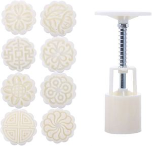 6 Style Flower Mooncake <b>Mold</b> Set 50g Mid Autumn Festival DIY <b>Hand</b> Pressure Eco-friendly Non-stick Dishwasher Safe Food Grade - Product Image 1