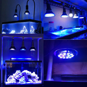 Cusomik 18*3W spectre complet E27 E26 Base <span class=keywords><strong>LED</strong></span> <span class=keywords><strong>ampoule</strong></span> d'<span class=keywords><strong>aquarium</strong></span> 54W lampe de réservoir de poissons pour la croissance des plantes de réservoir d'eau salée de récif de corail - Product Image 3