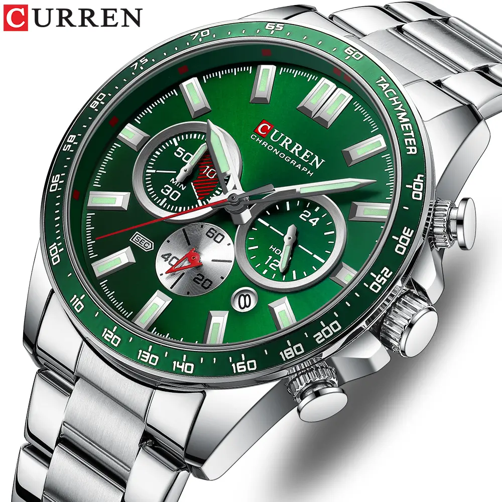CURREN 8418 Luxury Watch for Men Innovative Design Small Three Needle All Work Sport Stop Watches Waterproof Luminous Wristwatch
