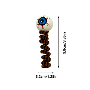 Jouet pour chat auto-amusant pour Halloween, avec boule de laine à ressort, œil effrayant et pompon, jouets à mâcher pour chat - Product Image 2