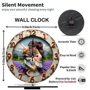 Round Wooden <b>Wall</b> <b>Clock</b> 25x25Cm <b>Silent</b> Non Ticking Classic Minimal Home Office Study Decor - Product Image 5
