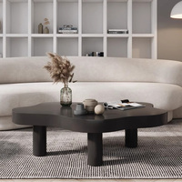 Table basse en bois moderne et créative de couleur blanche et noire pour salon nordique Table basse en bois massif