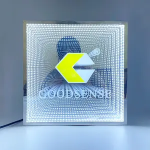 Custom company logo design magic 3D infinity flexible led illuminated sign for business advertising decoration